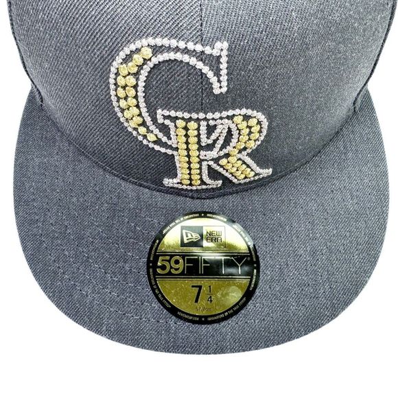New Era 59Fifty MLB Colorado Rockies Fitted Flat Bill Hat - Size 7 1/4 - Picture 3 of 8